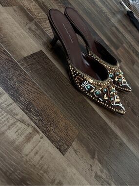 Beaded Kitten Heels